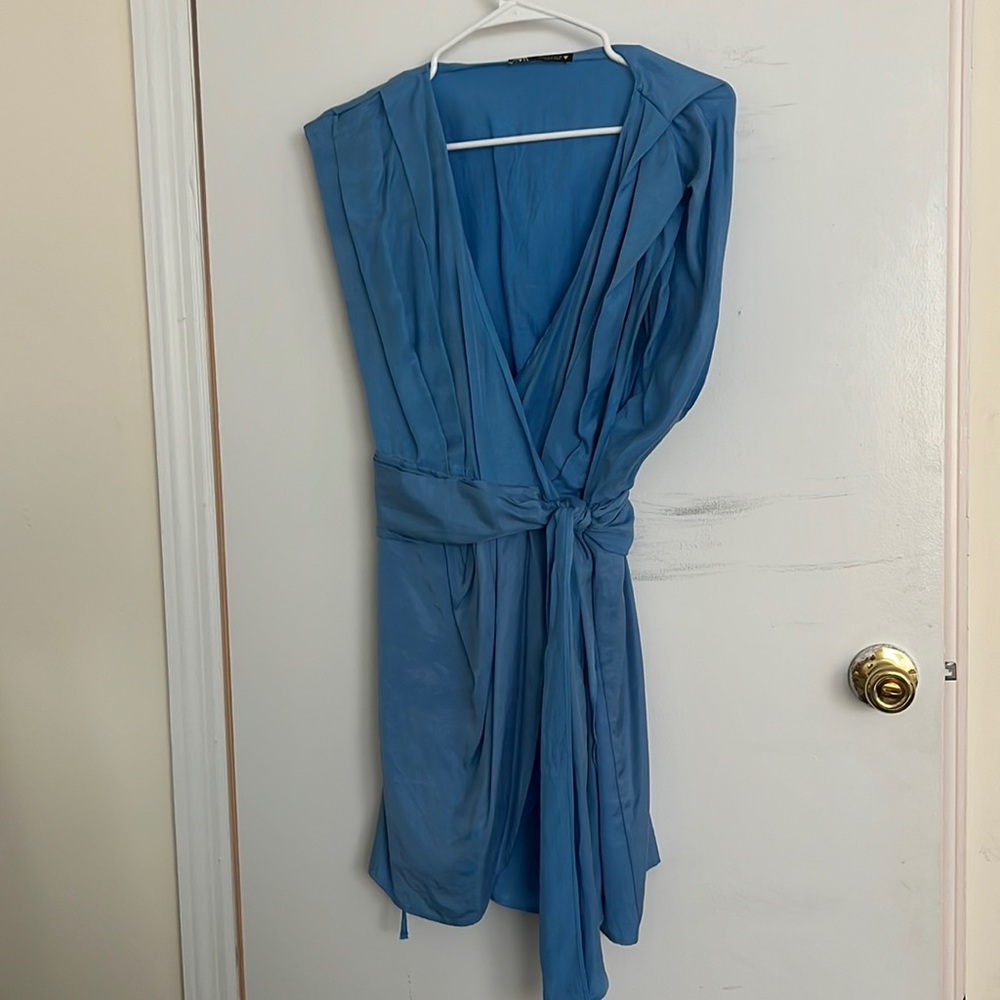 Blue wrap dress, Zara